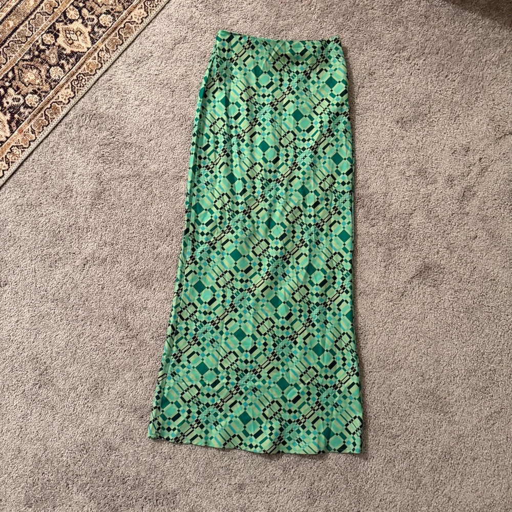 Princess Polly Green Geometric Women's Maxi Skirt